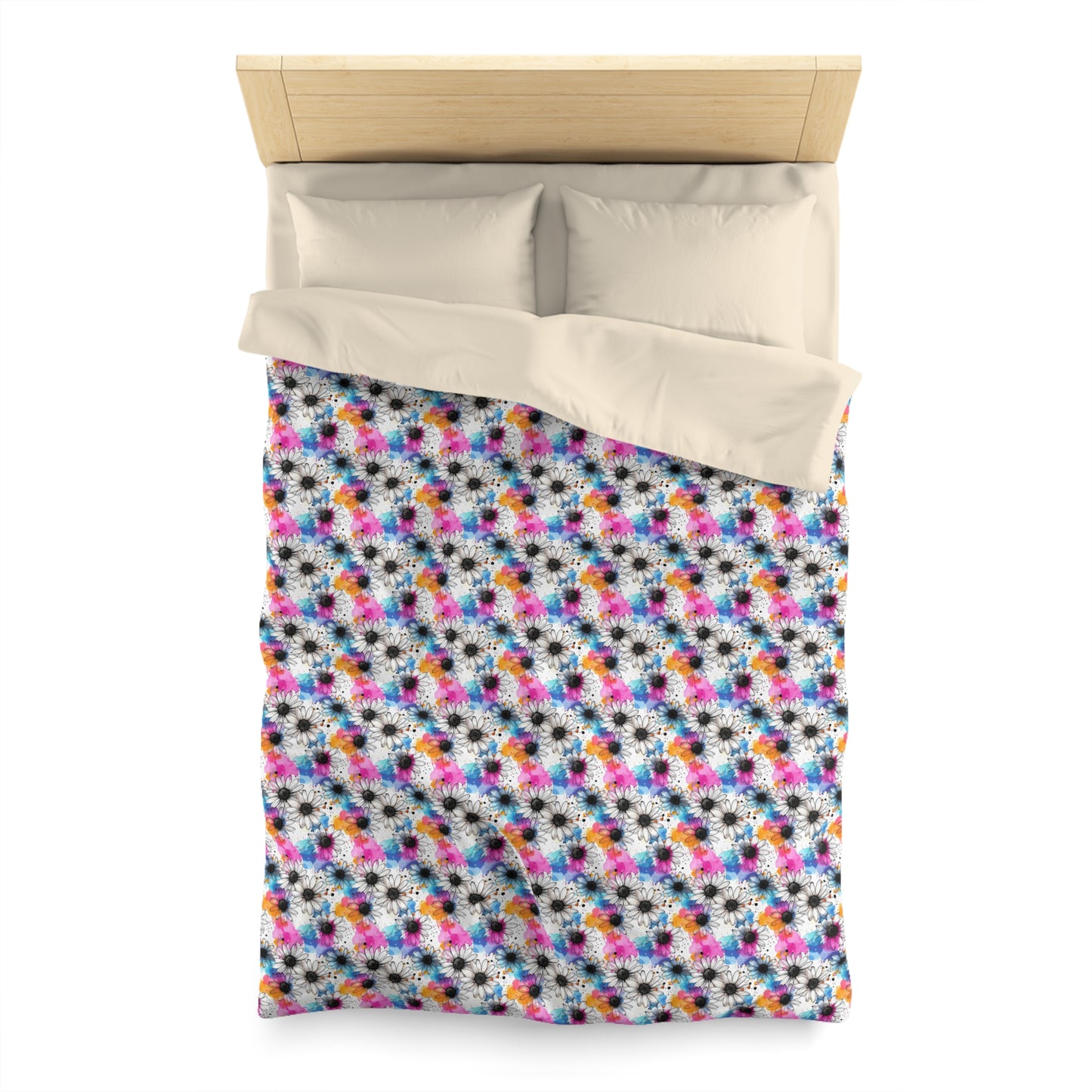 Watercolor Daisy Dream Microfiber Duvet Cover