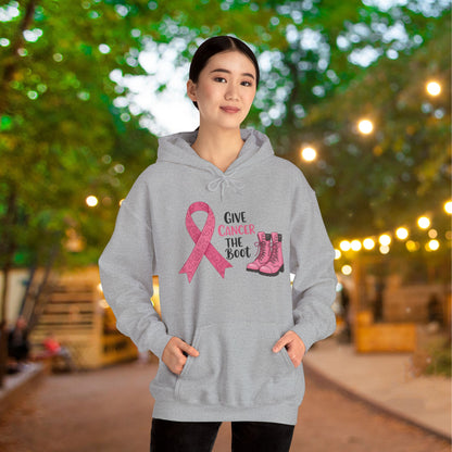 Give Cancer The Boot AdultHeavy Blend™ Hoodie