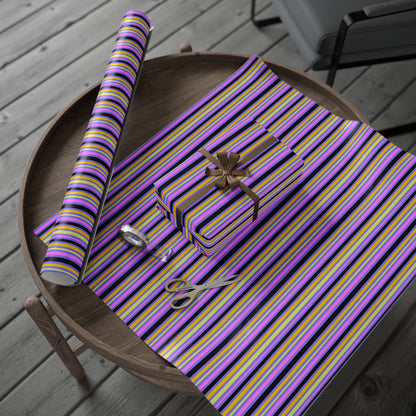 Midnight Pop Stripes Gift Wrap