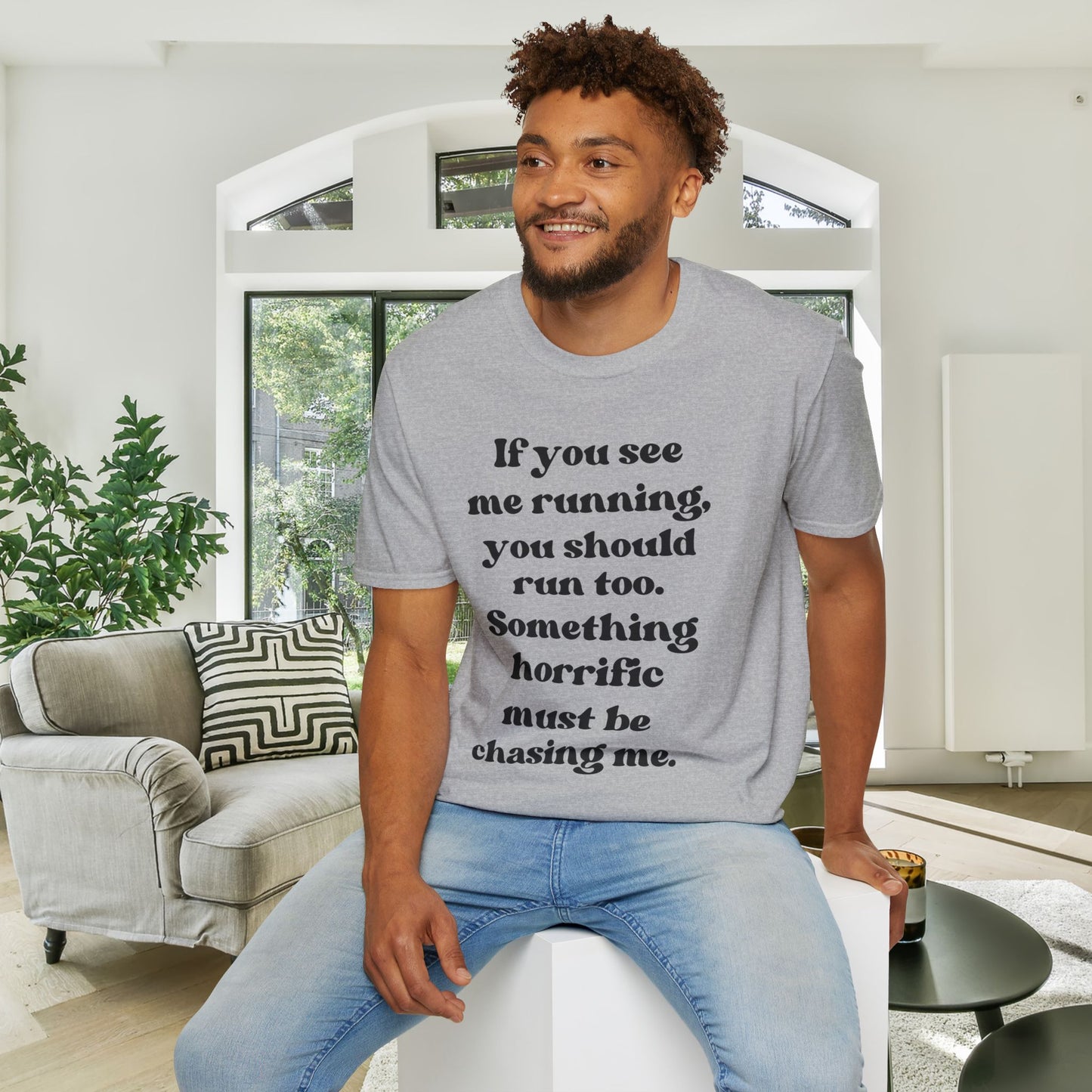 If You See Me Running... Adult T-shirt