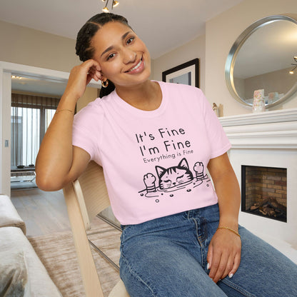 It's Fine I'm Fine Everything's Fine (Cat) Adult T-shirt