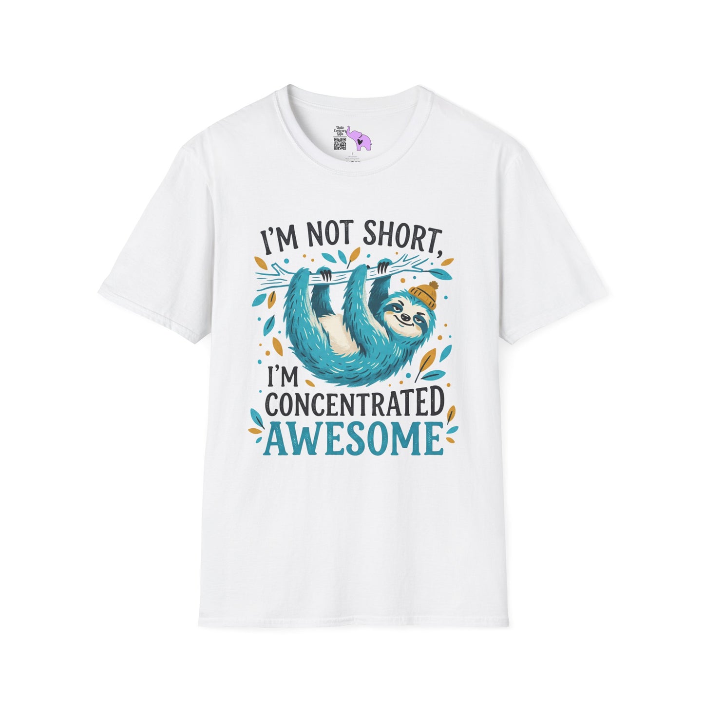 ""I'm Not Short I'm Concentrated Awesome (Sloth on Branch) Adult T-shirt