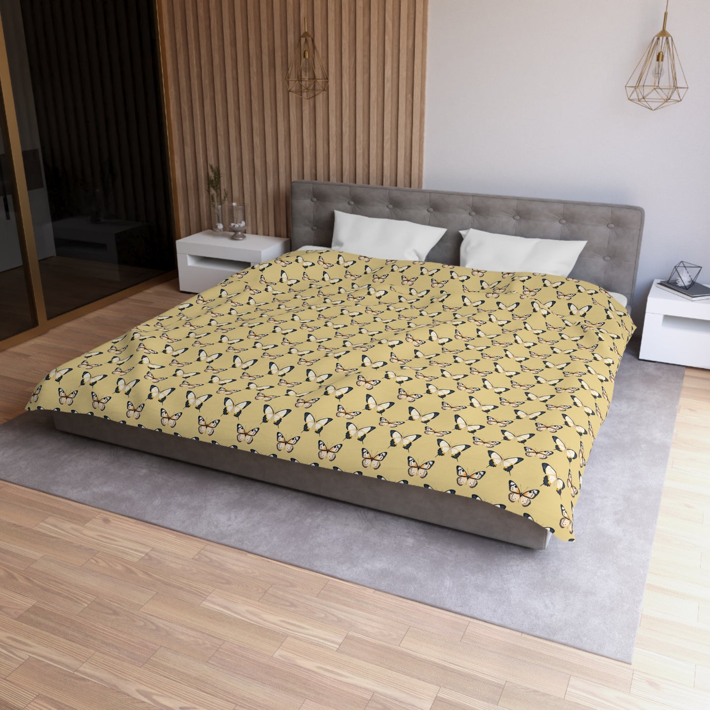 Golden Flutter Microfiber Duvet Cover
