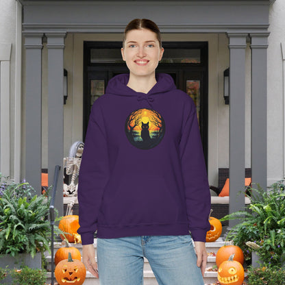 Creepy Black Cat 6 Heavy Blend™ Hooded Sweatshirt