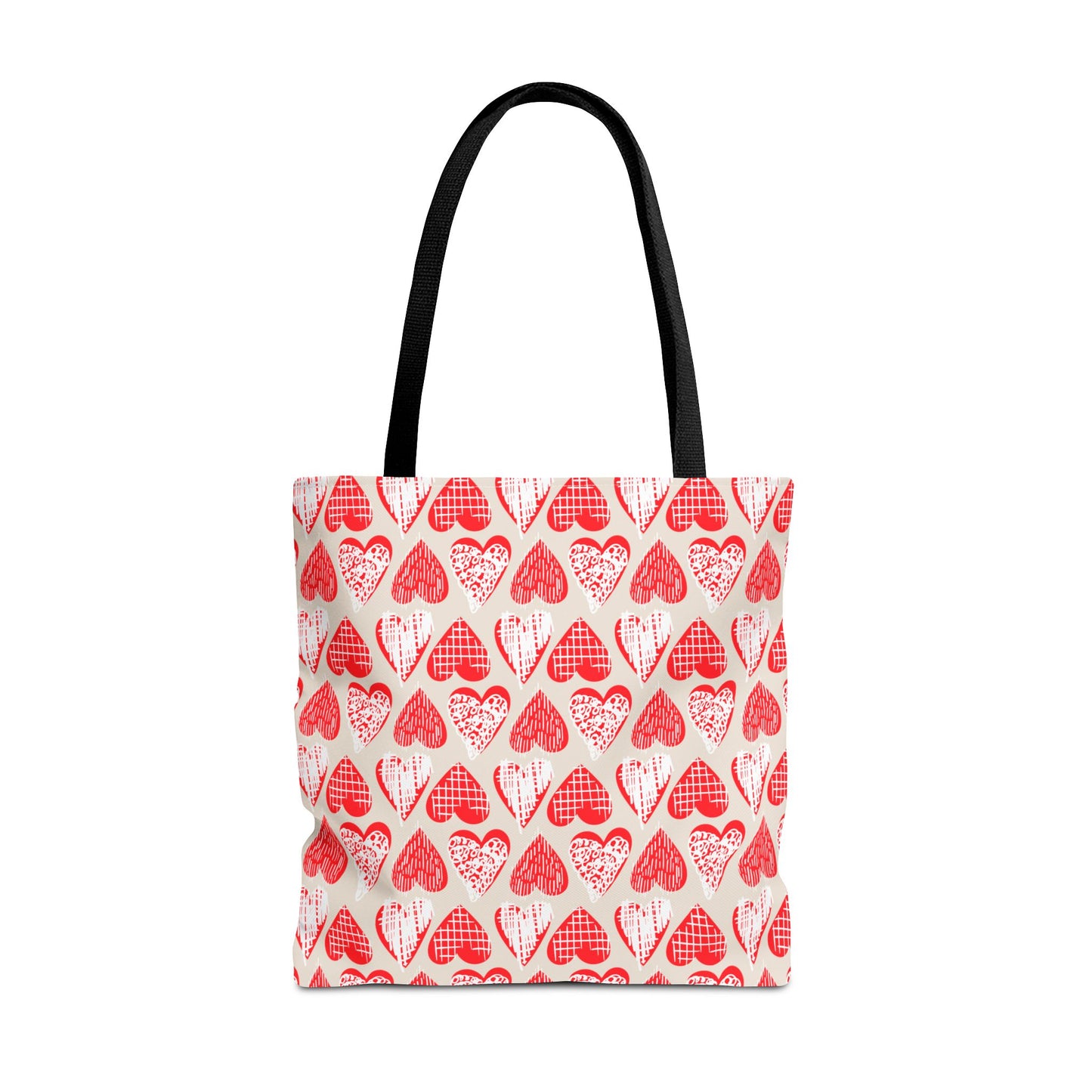 Doodle Hearts Canvas Tote Bag