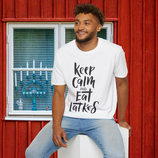 Keep Calm & Eat Latkes 2 Adult T-shirt