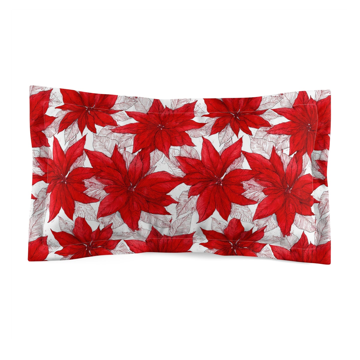 Crimson Poinsettia Sketch Basic Bedding Set