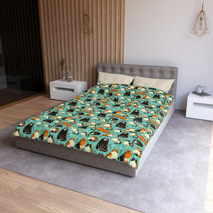 Whimsy Whiskers Microfiber Duvet Cover