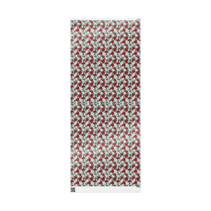 Winter Poinsettia Garden Wrapping Paper