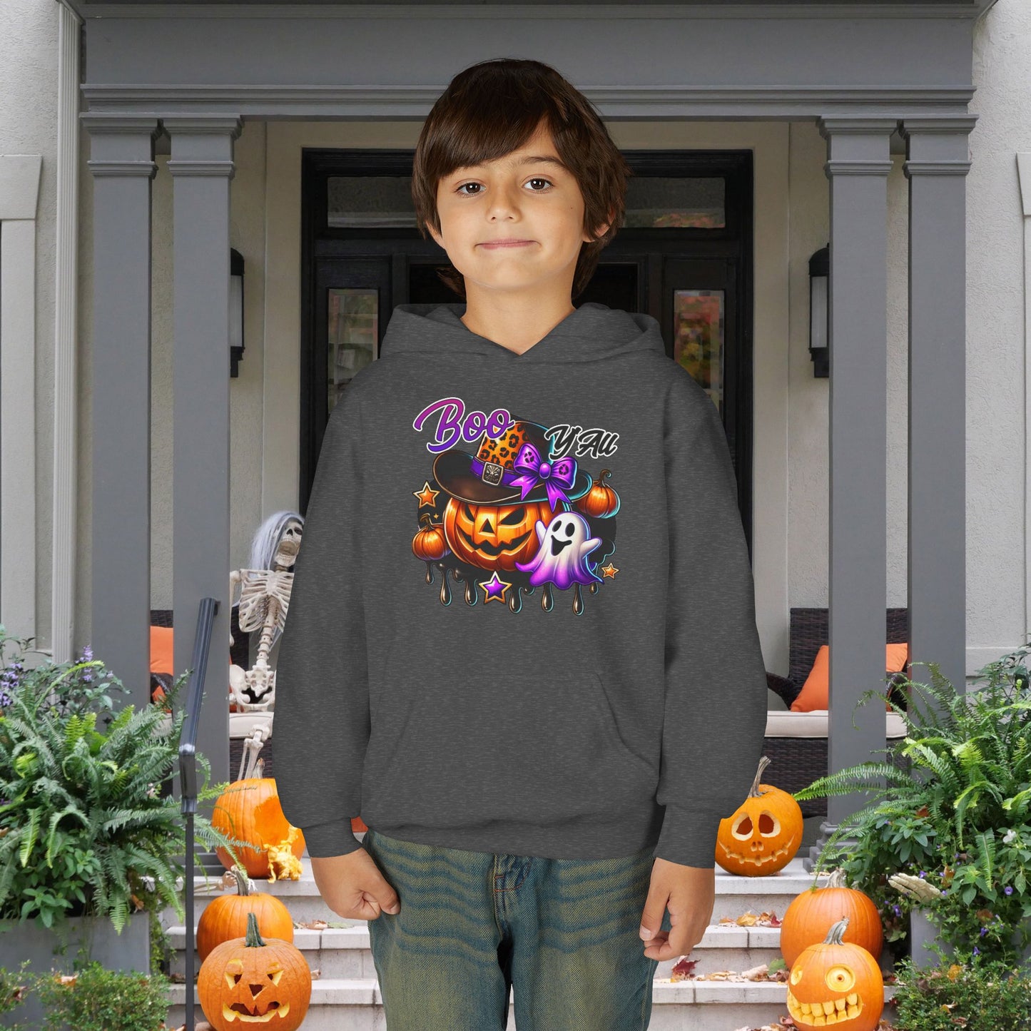 Boo Y'all Youth Heavy Blend Hoodie