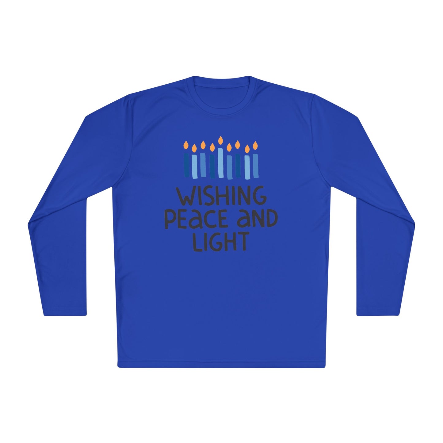 Hanukkah Wishing Peace & Light Adult Long Sleeve Tee