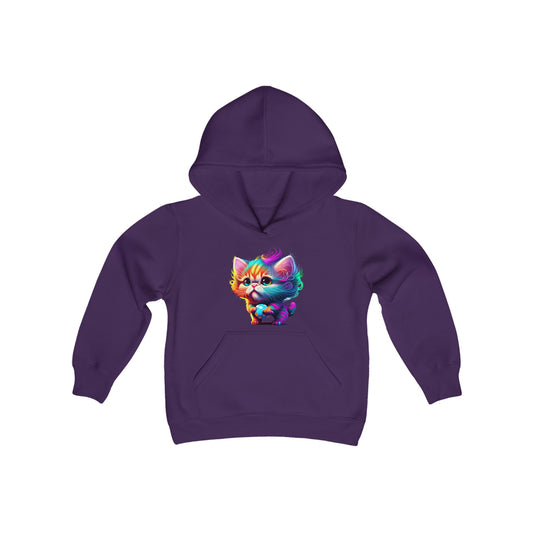 Cute Colorful Kitten Youth Hoodie