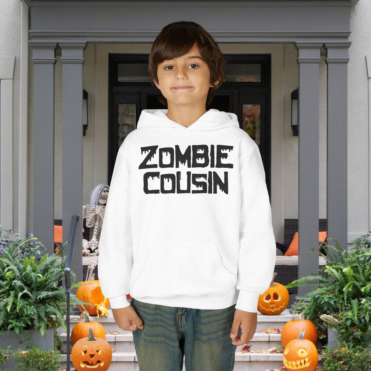 ""Zombie Cousin Youth Heavy Blend Hoodie