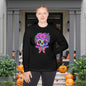 Neon Sugar Skull w/Floral Crown Adult Long Sleeve Tee