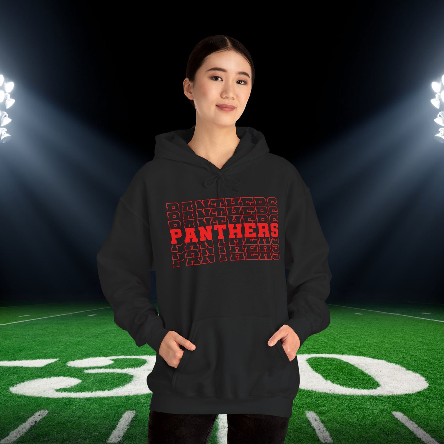 Panthers (Stacked) Adult Heavy Blend™ Hooded Sweatshirt