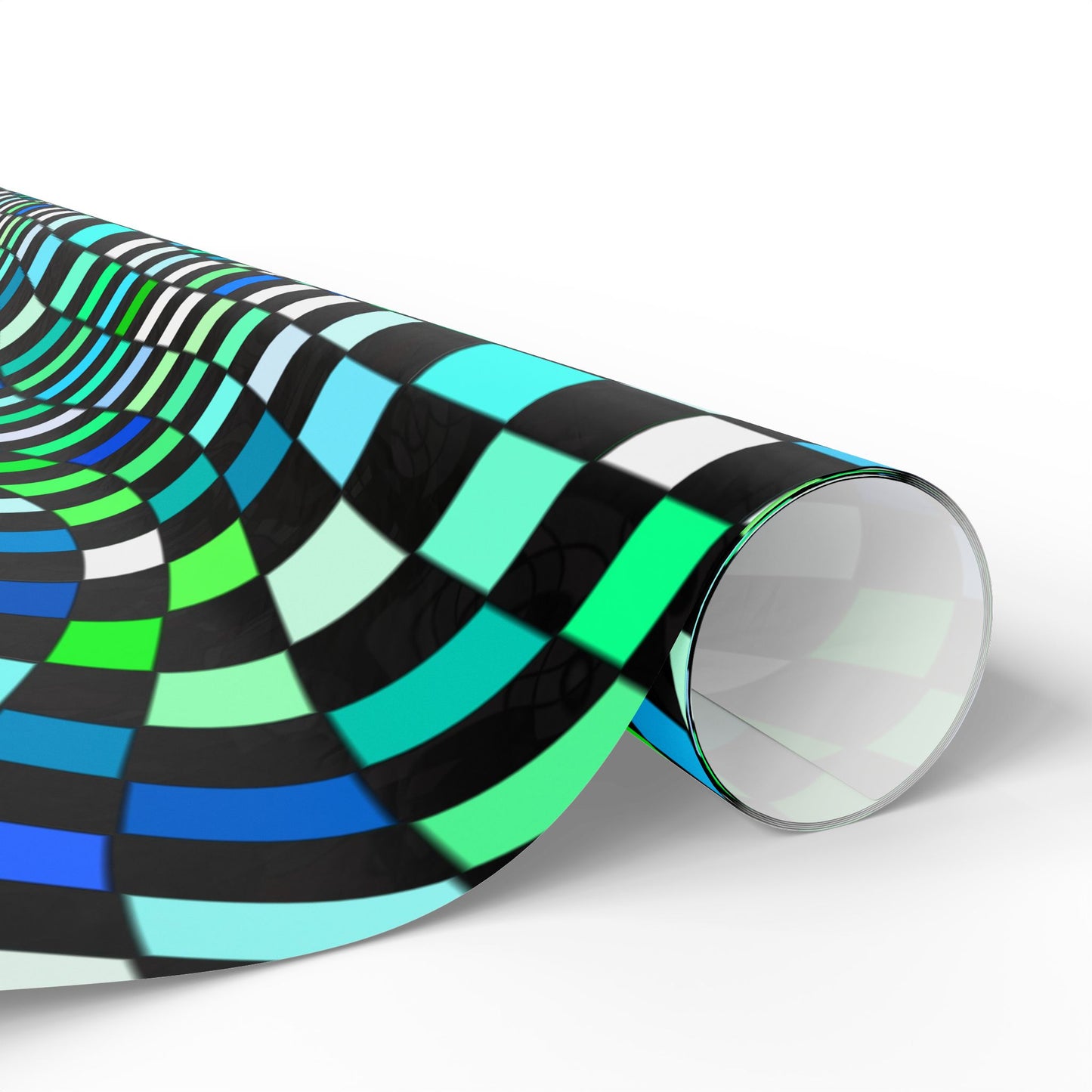 Warped Green Checkered Wrapping Paper