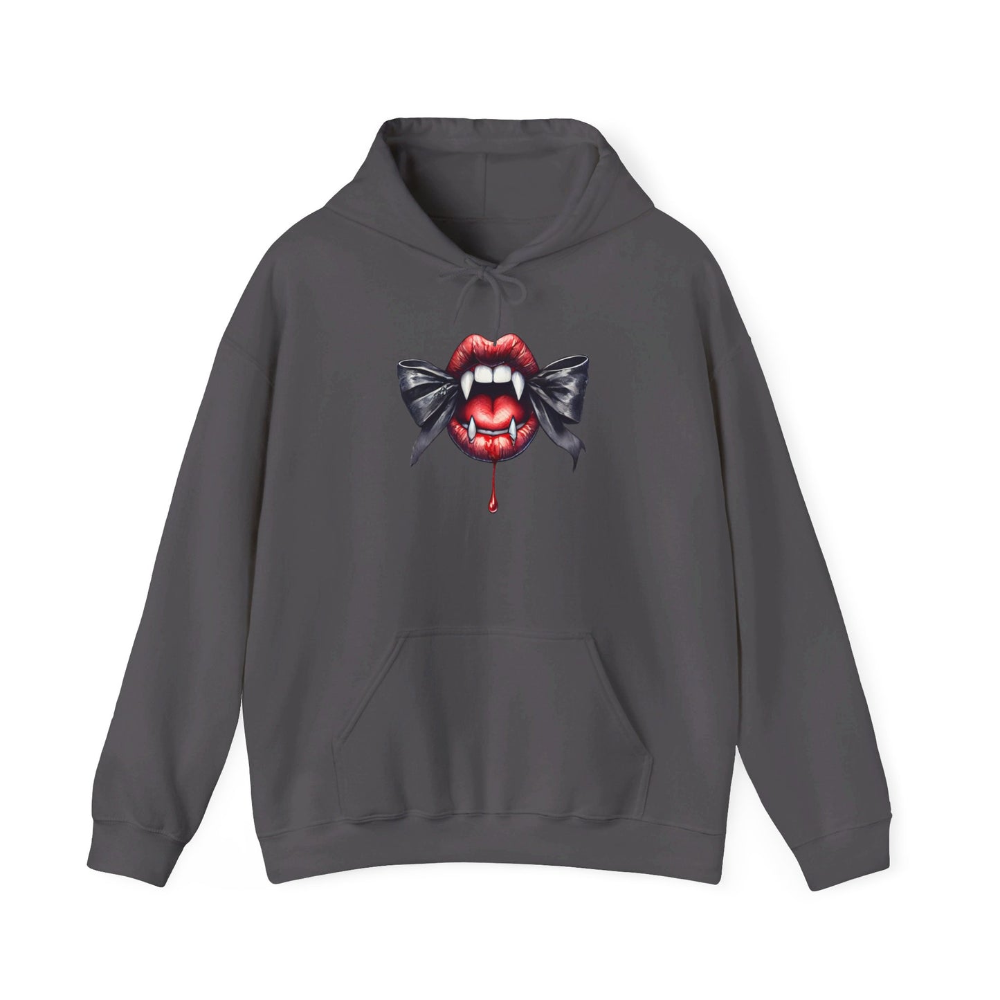 Cute Vampire Mouth/Bow Heavy Blend™ Hooded Sweatshirt