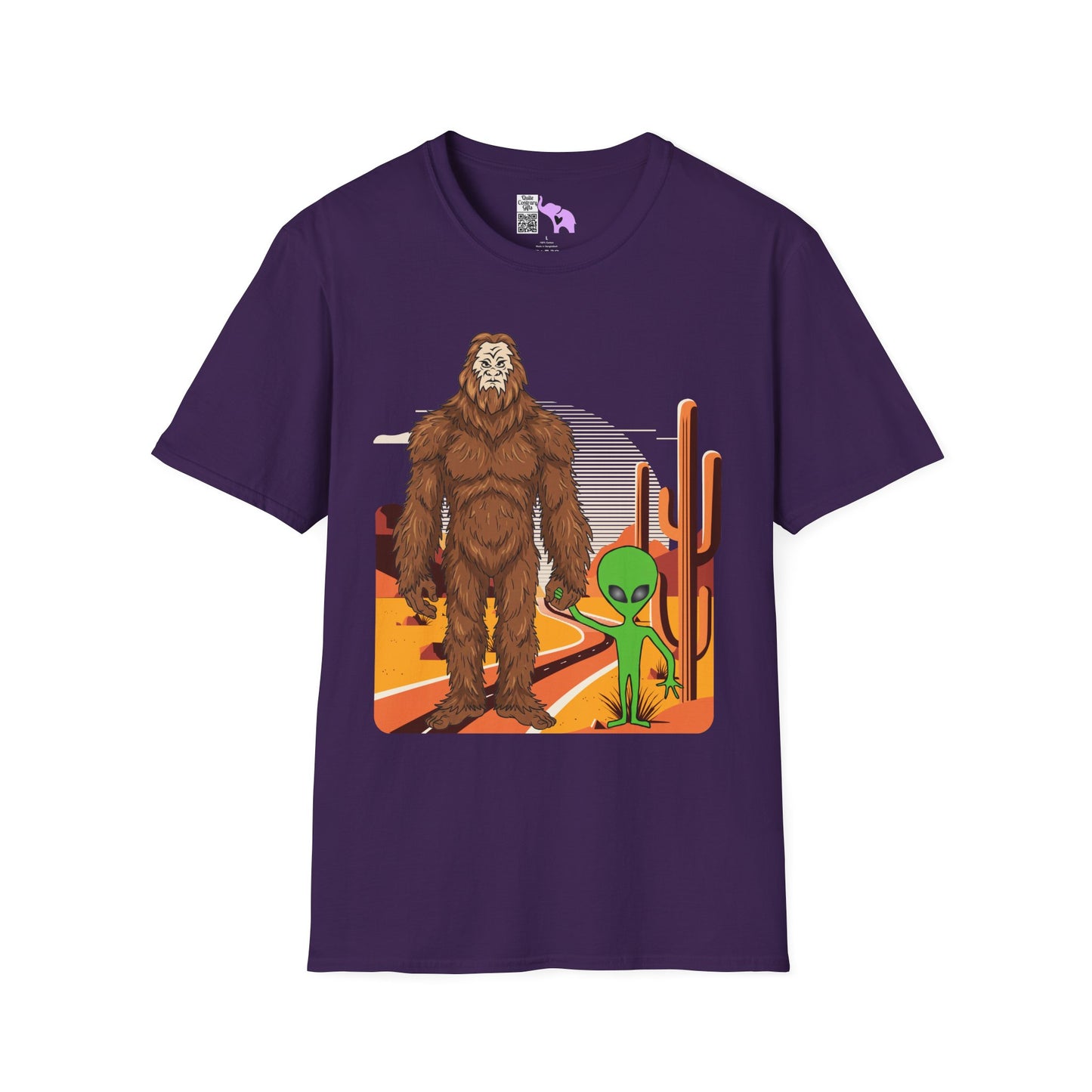 Bigfoot & Alien Adult T-shirt