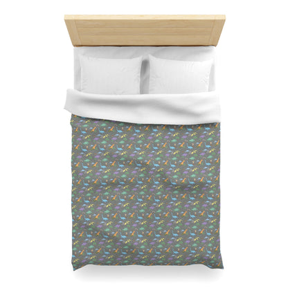 Prehistoric Playtime Microfiber Duvet Cover