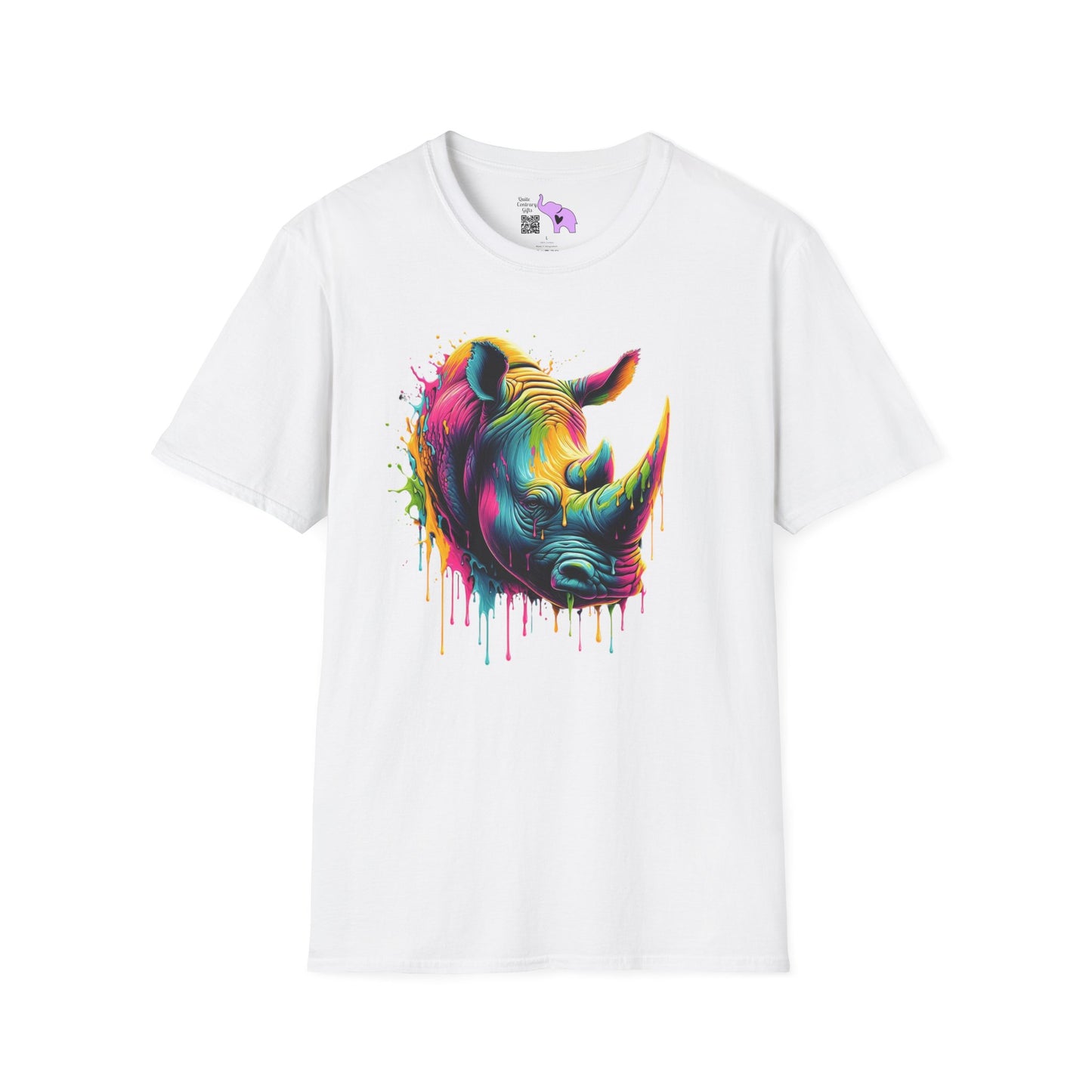 Colorful Rhino Adult T-shirt