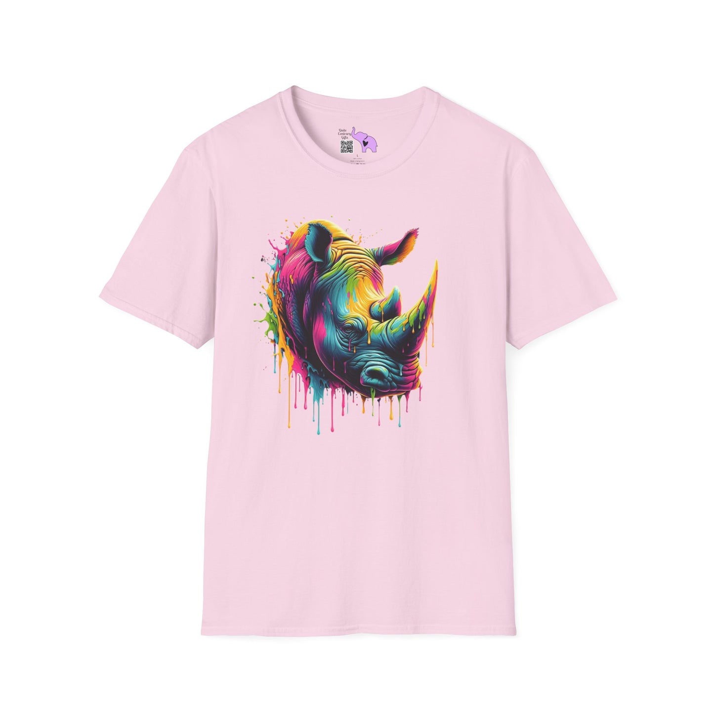 Colorful Rhino Adult T-shirt