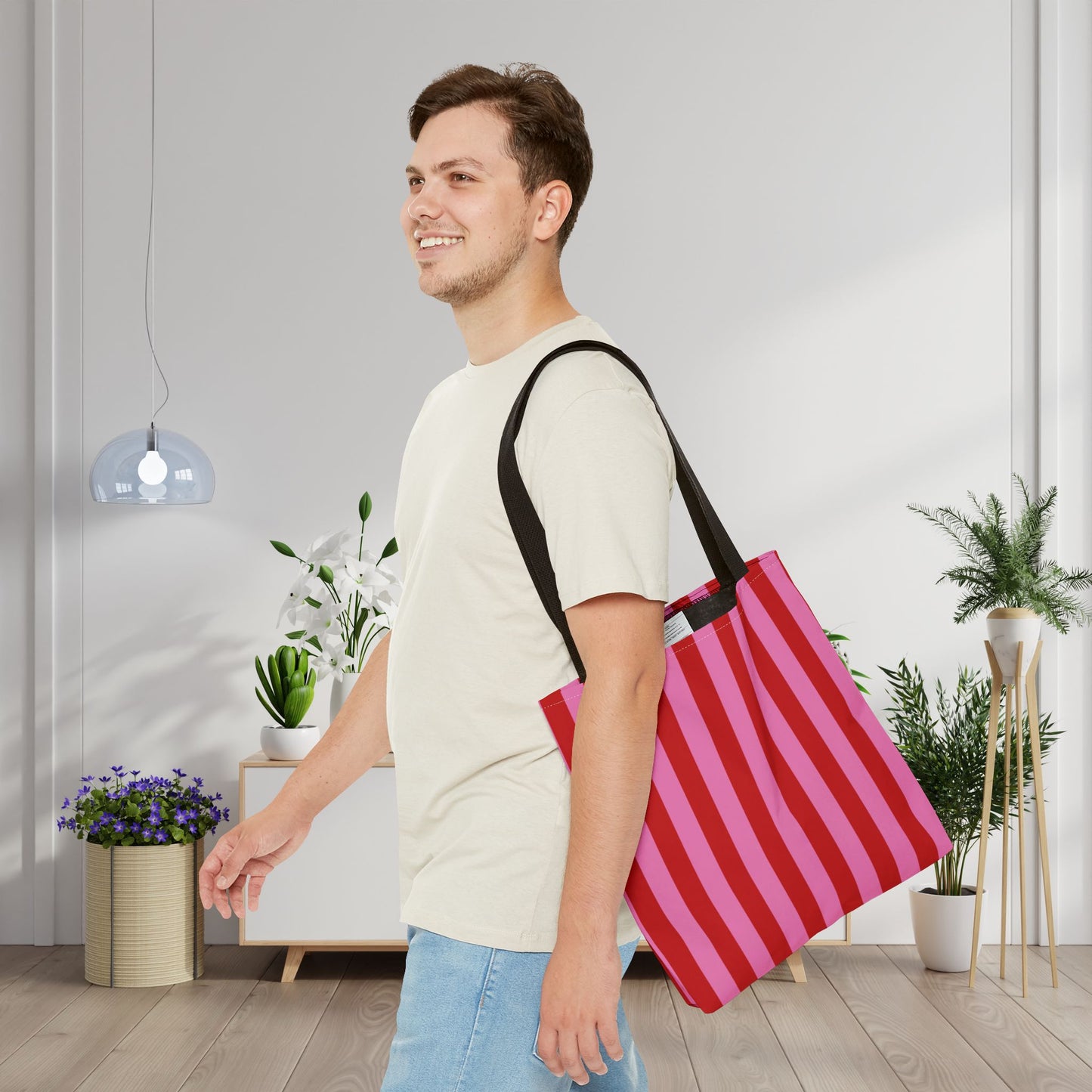 Be Mine Stripes Canvas Tote Bag