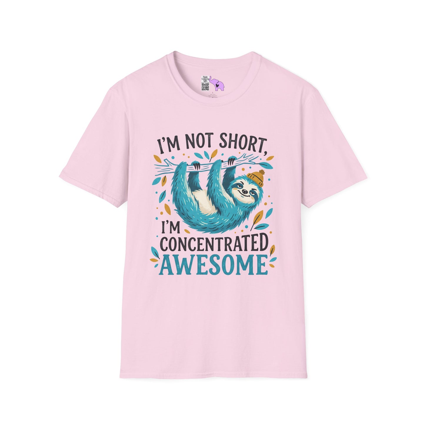 ""I'm Not Short I'm Concentrated Awesome (Sloth on Branch) Adult T-shirt