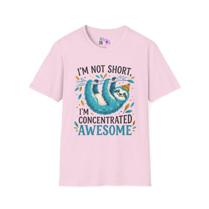 ""I'm Not Short I'm Concentrated Awesome (Sloth on Branch) Adult T-shirt