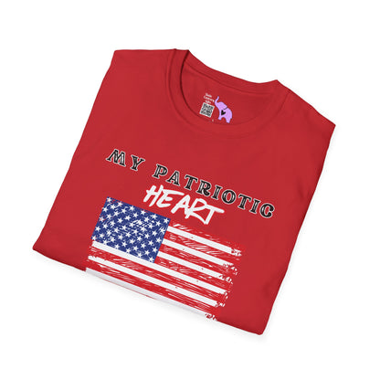 My Patriotic Heart Bleeds Red White & Blue Adult T-shirt