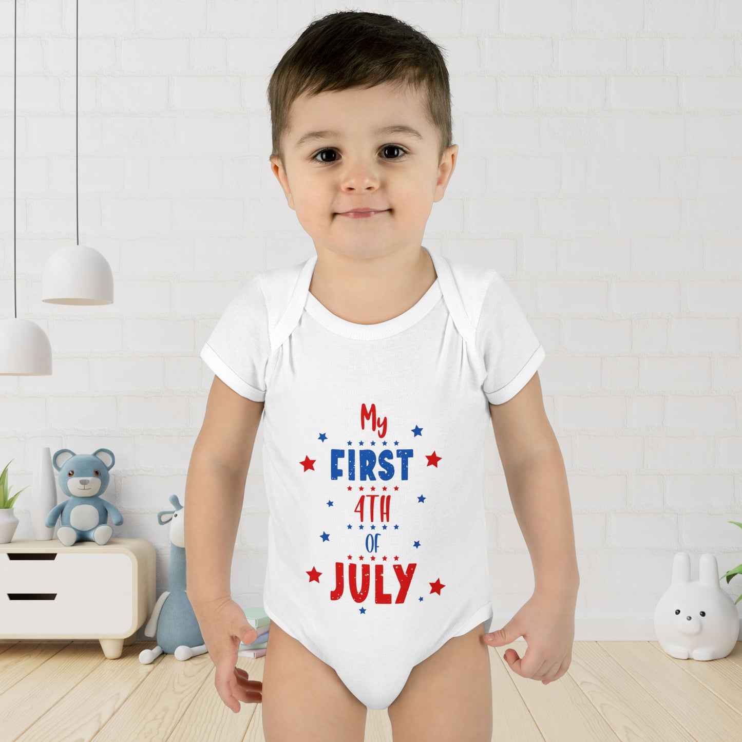 My First 4th of July Baby Rib Bodysuit