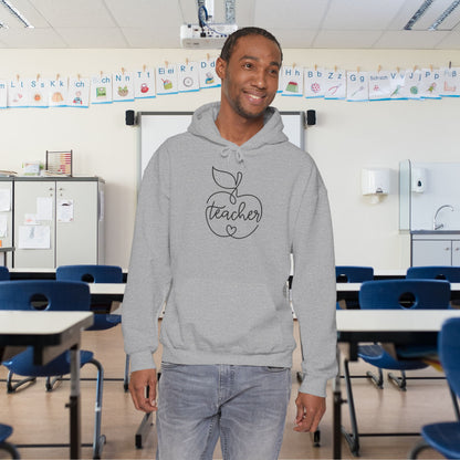 Teacher w/Apple Heavy Blend™ Hooded Sweatshirt