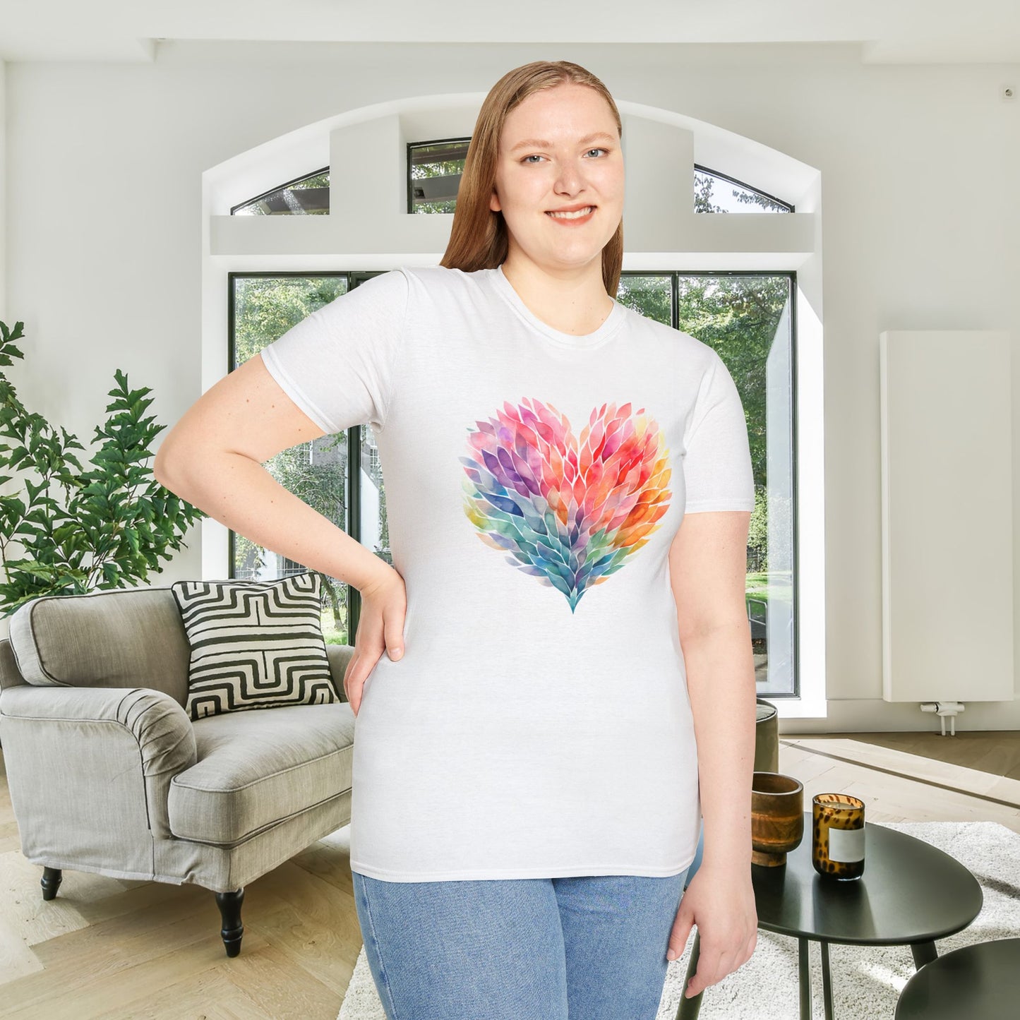 Feathery Heart Adult T-shirt