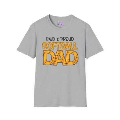 Loud & Proud Softball Dad Adult T-shirt