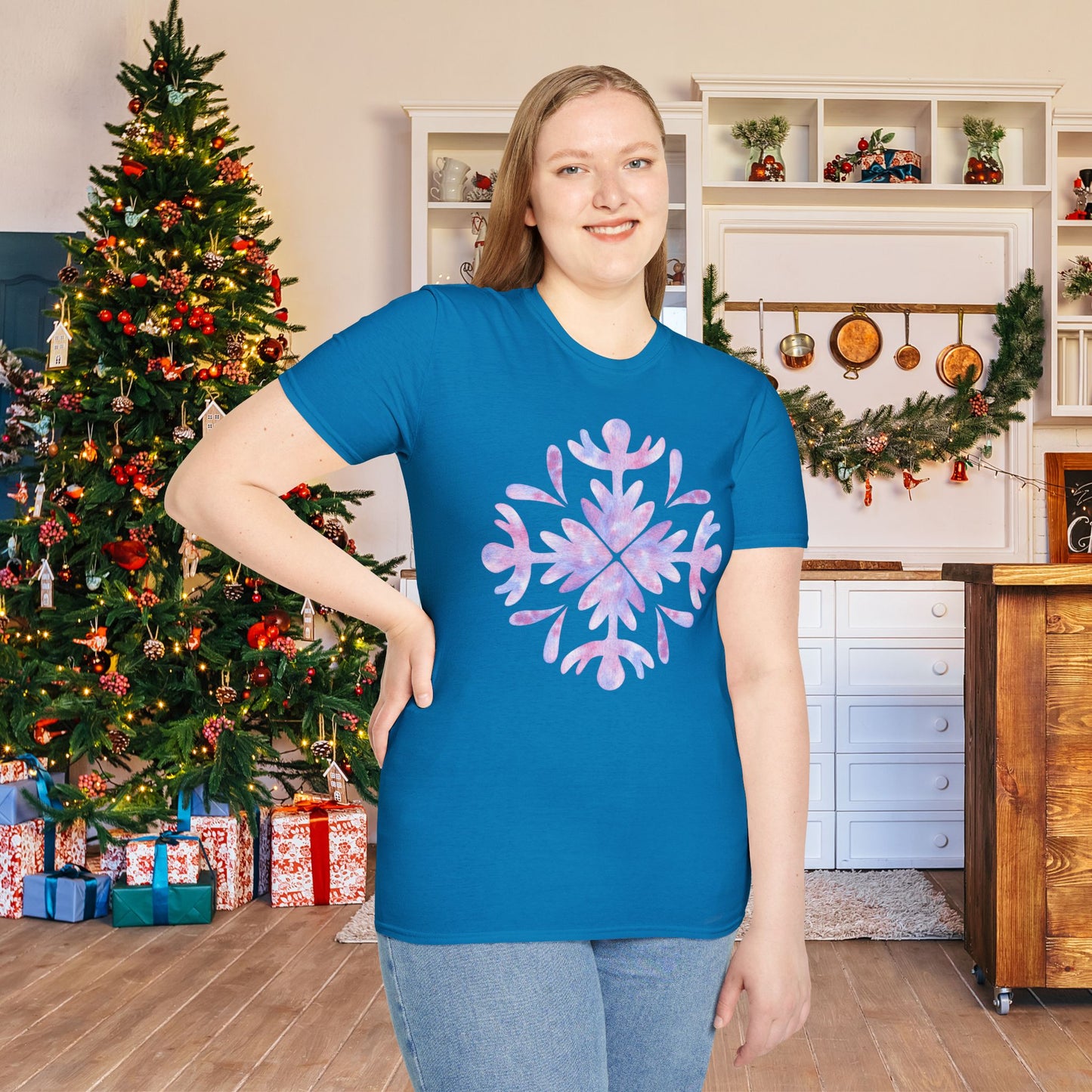 Large Snowflake 3 Adult T-shirt