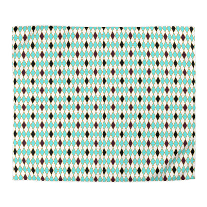 Teal/White Harlequin Microfiber Duvet Cover