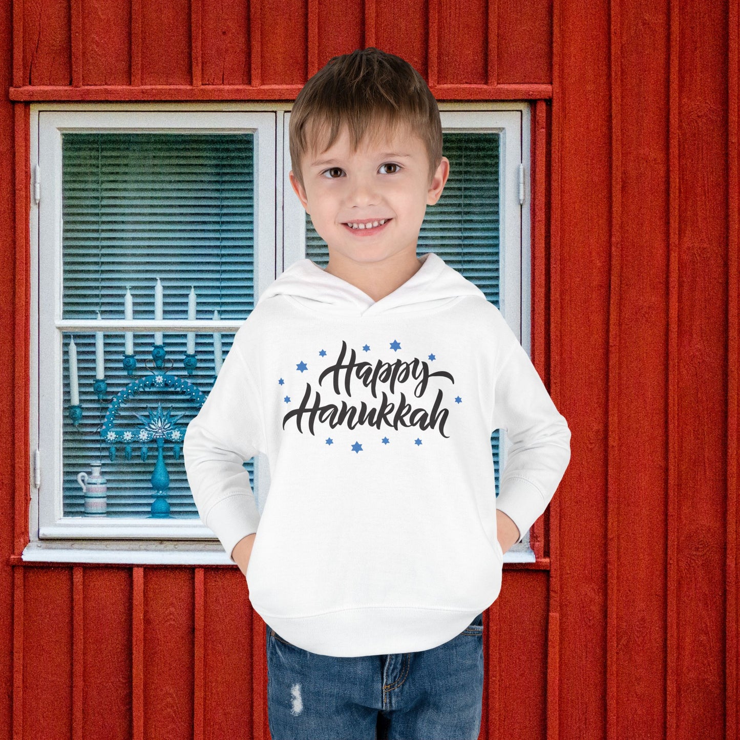 Happy Hanukkah 3 Toddler Pullover Fleece Hoodie