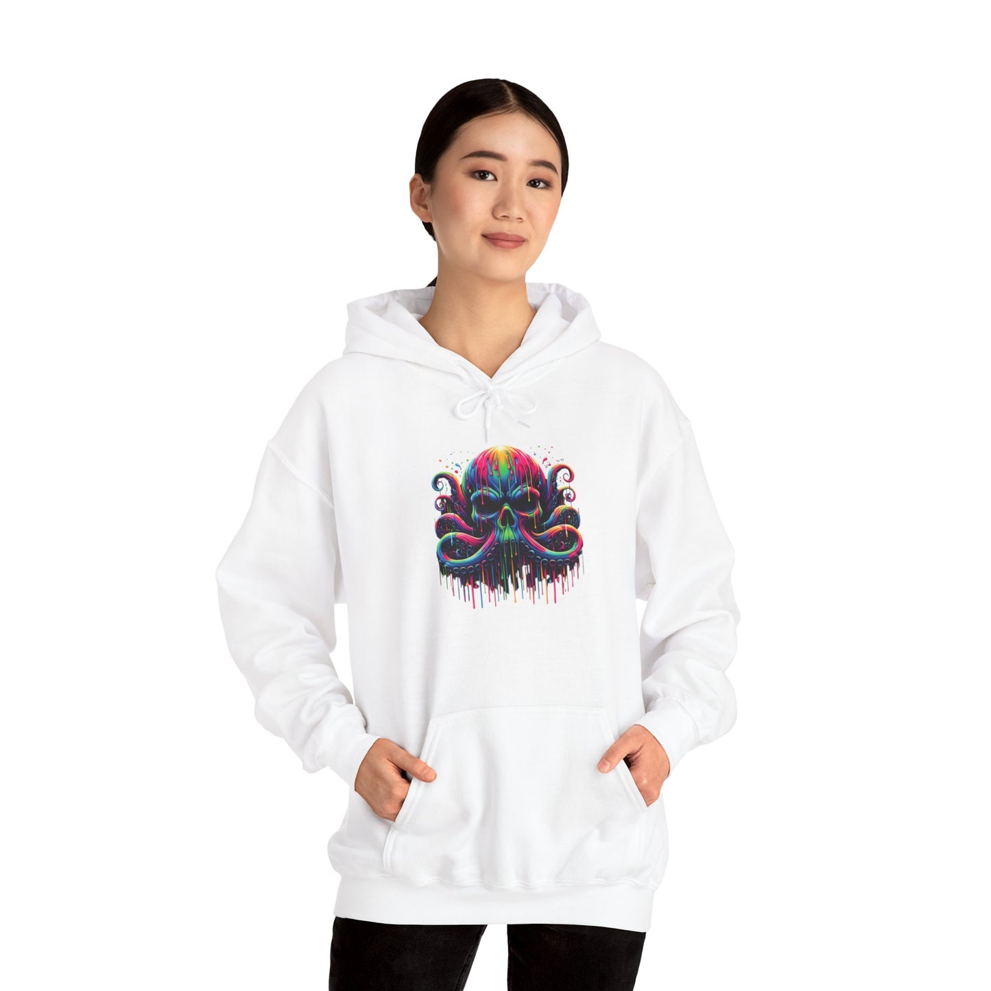 Colorful Skeleton Octopus Heavy Blend™ Hooded Sweatshirt