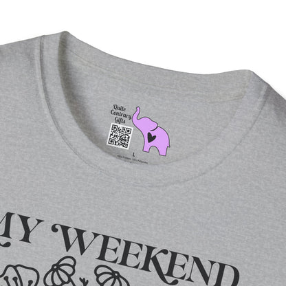 My Weekend Is Fully Booked (Flowers, Open Book) Adult T-shirt