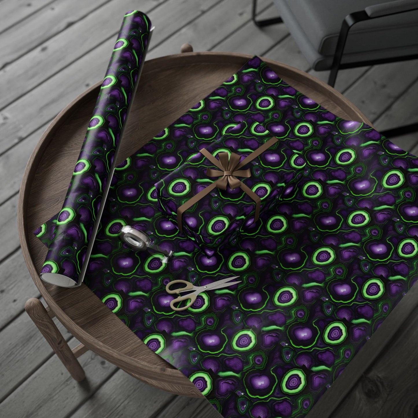 Amethyst & Lime Fracture Wrapping Paper