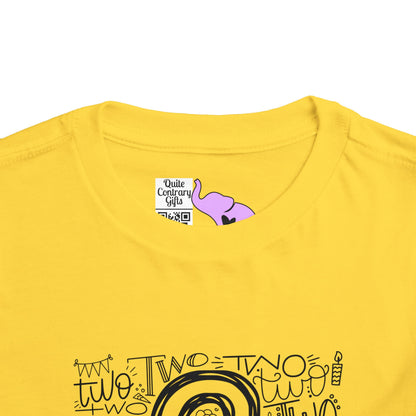 I Am Two Typography Toddler Tee