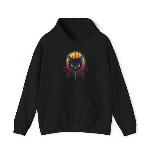 Creepy Black Cat 11 Heavy Blend™ Hooded Sweatshirt