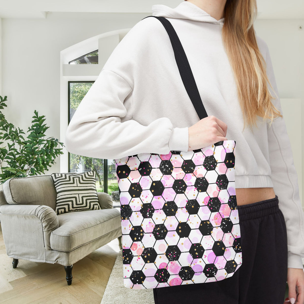 Pink Soccer Fever Canvas Tote Bag