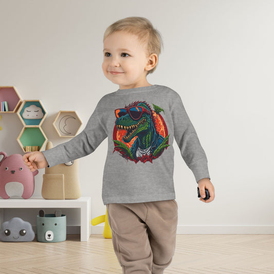 Cool Dinosaur Toddler Long Sleeve Tee