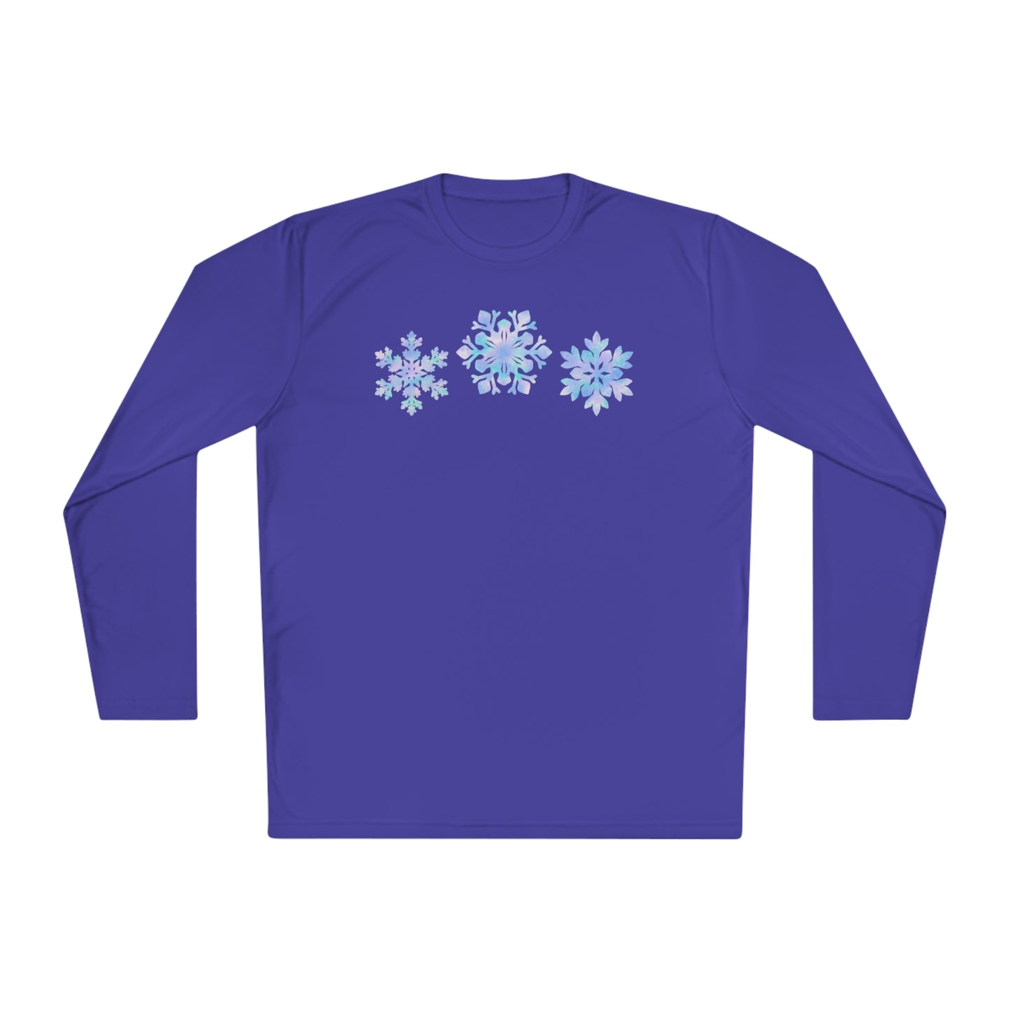 Blue Snowflakes Adult Long Sleeve Tee