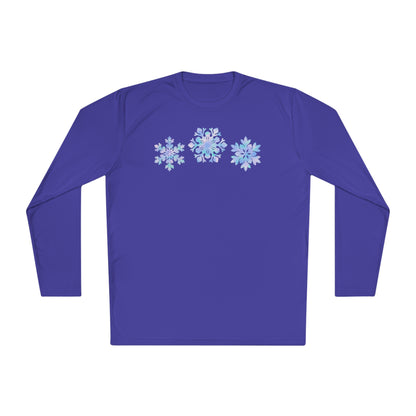 Blue Snowflakes Adult Long Sleeve Tee