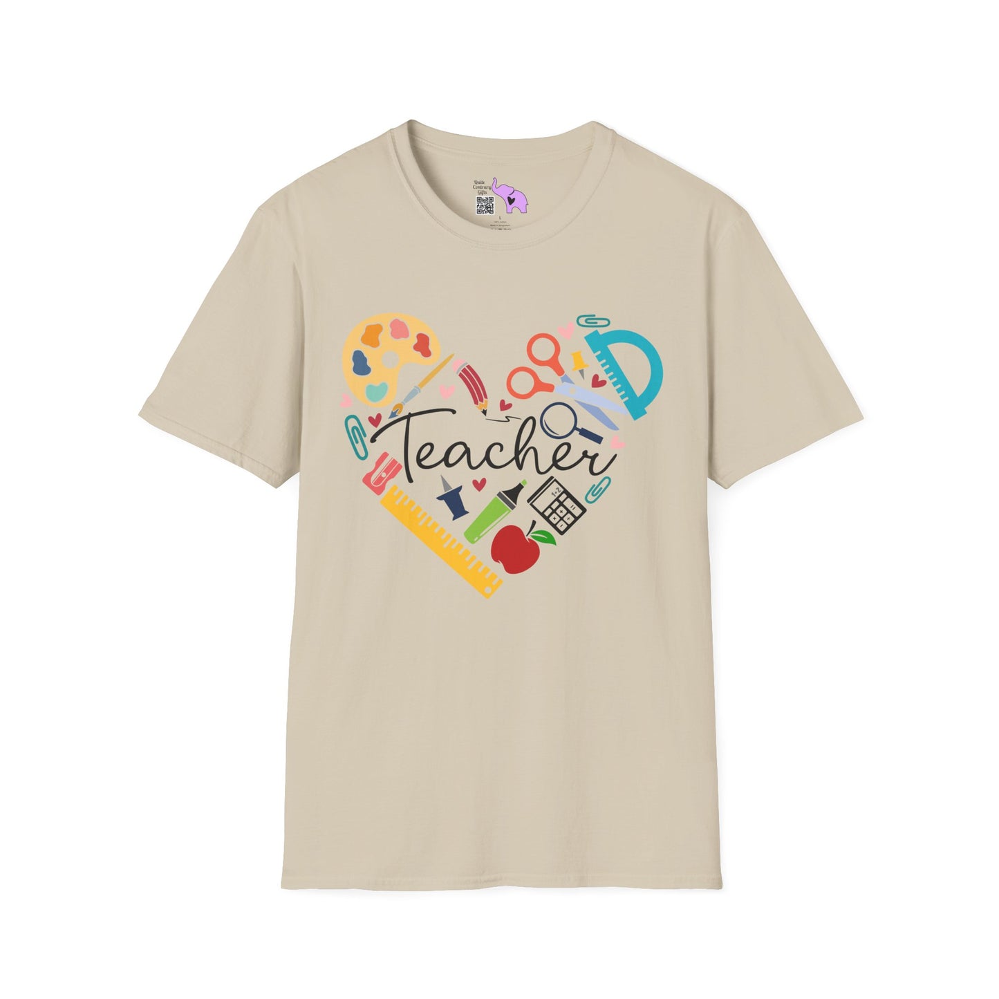 Teacher Supply Heart Adult T-shirt