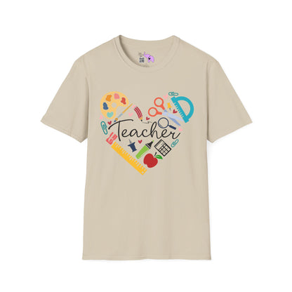 Teacher Supply Heart Adult T-shirt