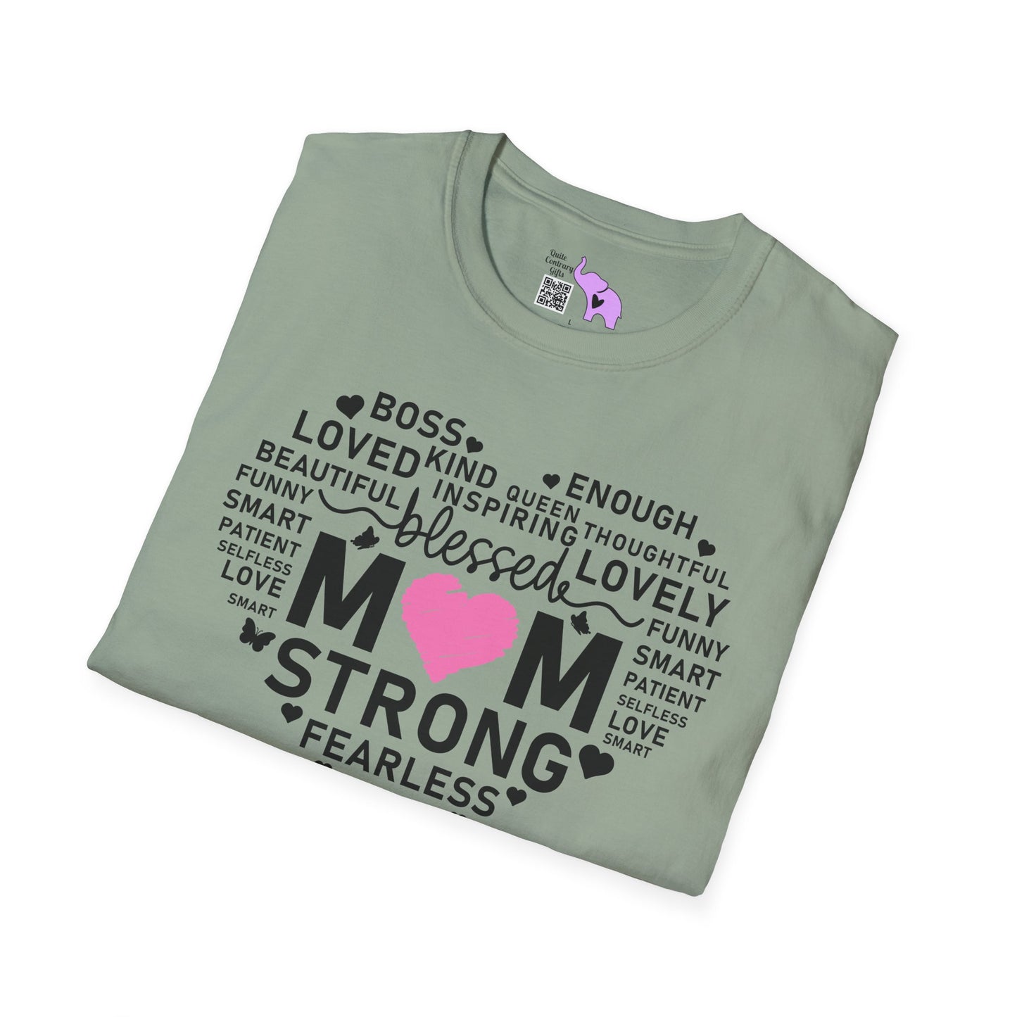 Mom Strong (Heart) Adult T-shirt