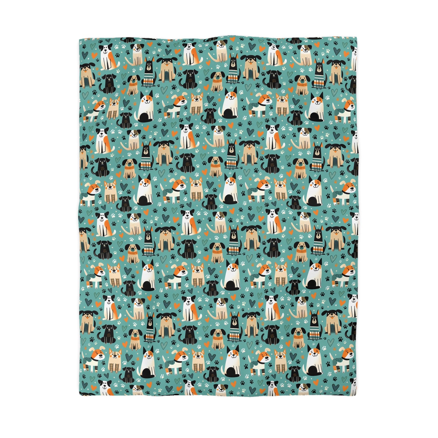 Happy Hounds Microfiber Duvet Cover