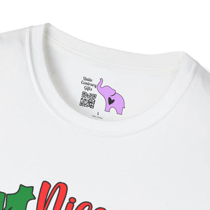 Nice Until Proven Naughty Adult T-shirt